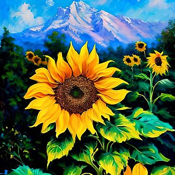 large sunflower painting