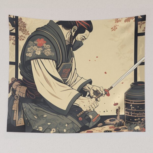 Aperçu de l'œuvre Conception Ukiyoe japonaise samouraï | Style asiatique créée et vendue par iMasterHox.