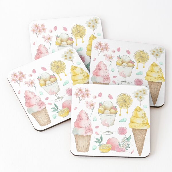 Item preview, Icecreams, Italian Lemons and Flowers designed and sold by Alice Monber’s Illustration.