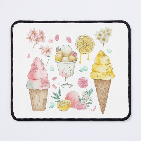 Item preview, Icecreams, Italian Lemons and Flowers designed and sold by Alice Monber’s Illustration.