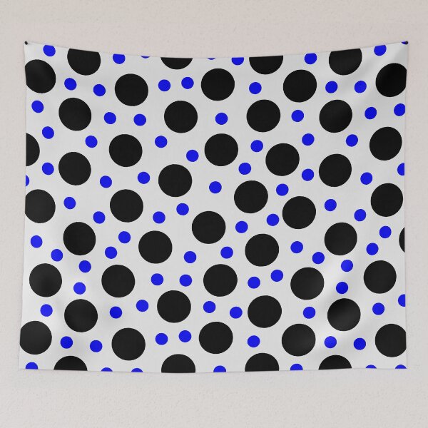 Item preview, Black and Blue Lots of Dots on White designed and sold by dKarthdesign.