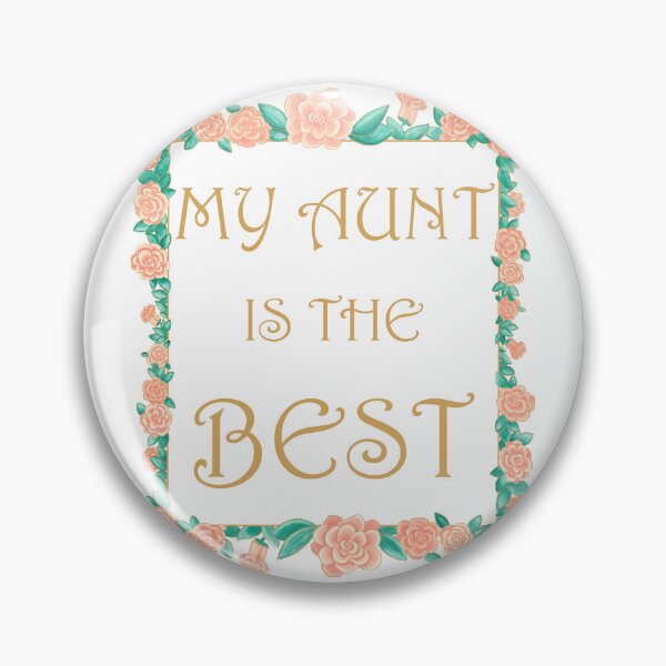 Item preview, My Aunt is the Best - Best Aunt Gift - Gold & Roses Border - White designed and sold by EcoElsa.