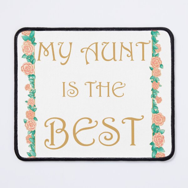 Item preview, My Aunt is the Best - Best Aunt Gift - Gold & Roses Border - White designed and sold by EcoElsa.