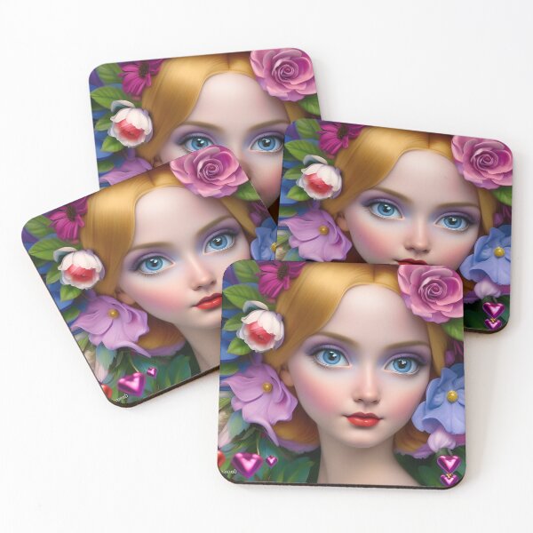 Item preview, Wonderful doll-like woman. Pink flowers. Blue eyes designed and sold by Olga Nagornaya.