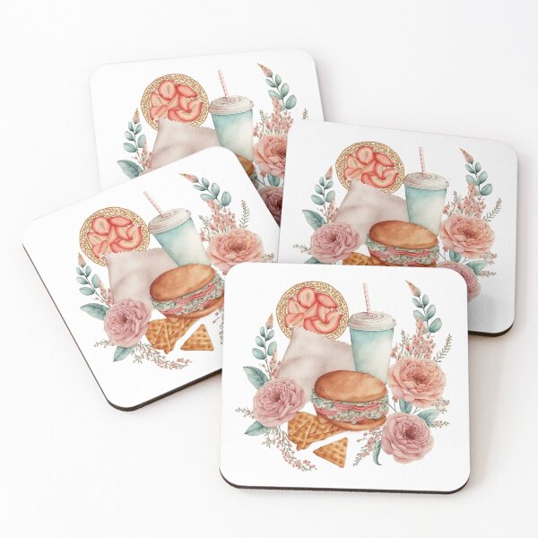 Item preview, Burguer and flowers Watercolor designed and sold by Alice Monber’s Illustration.