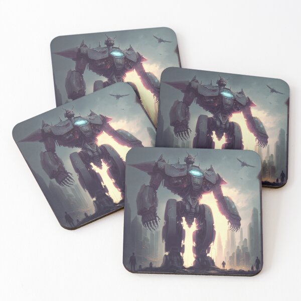 Item preview, Giant Robot Defending a Futuristic City designed and sold by ArcaneVisions.