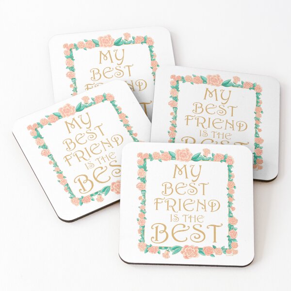 Item preview, My Best Friend is the Best - Best Friend Gift - Gold & Roses Border - White designed and sold by EcoElsa.