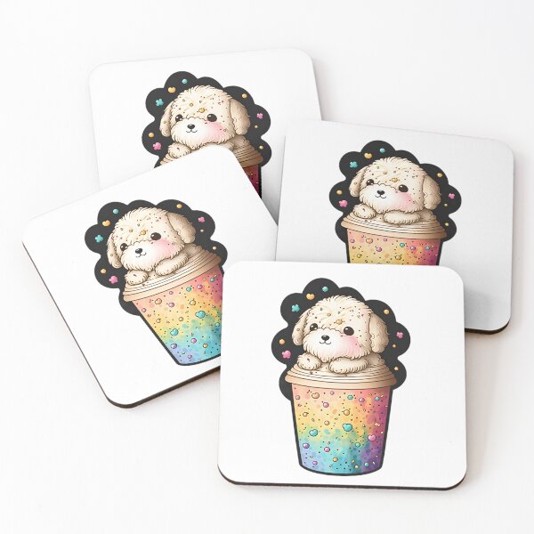 Item preview, Rainbow Puppuccino Sticker designed and sold by aznic3.