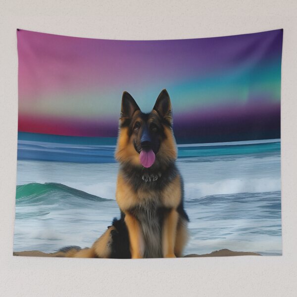 Item preview, Beach German shepherd. Water German Shepherd. Ocean German Shepherd designed and sold by Doggymadness.