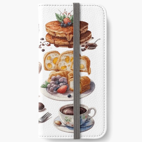 English Breakfast Watercolor iPhone Wallet