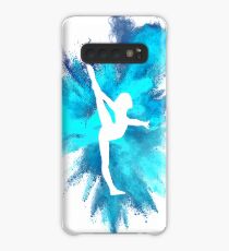 Gymnast Silhouette - Blue Explosion Case/Skin for Samsung Galaxy