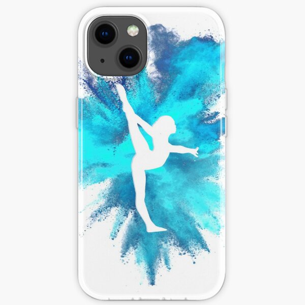 Gymnaste Silhouette - Blue Explosion Coque souple iPhone