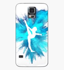 Gymnast Silhouette - Blue Explosion Case/Skin for Samsung Galaxy