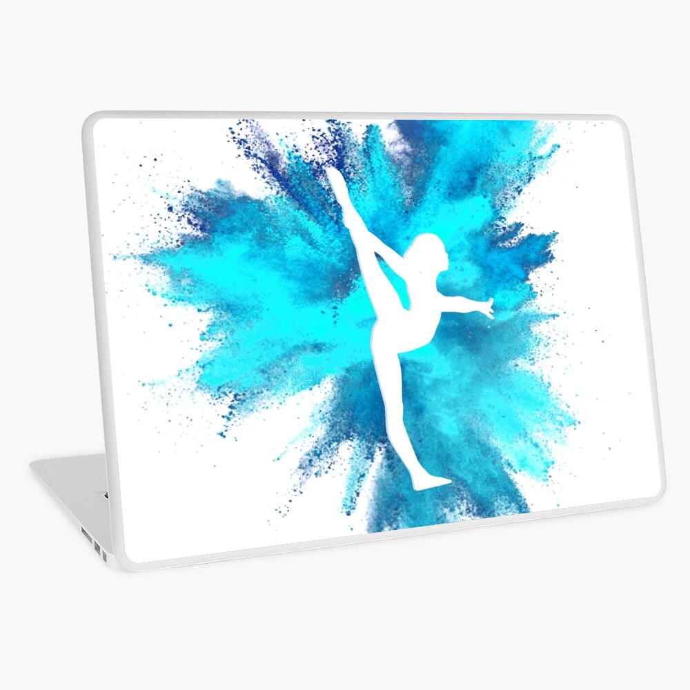 Gymnast Silhouette Blue Explosion  Laptop Skin 999N0IN4