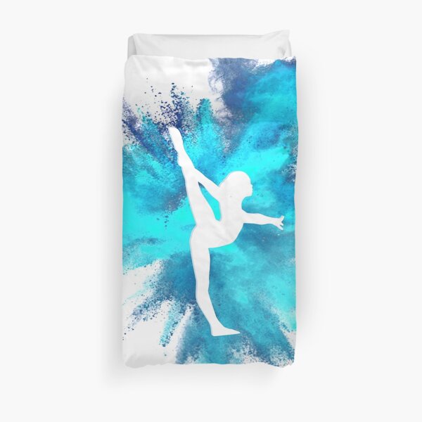 Gymnaste Silhouette - Blue Explosion Housse de couette