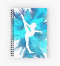 Gymnast Silhouette - Blue Explosion Spiral Notebook