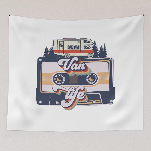 Item preview,  Cute retro camping van cassette music, Van music camping short quote, Van life  designed and sold by HomeCoquette.