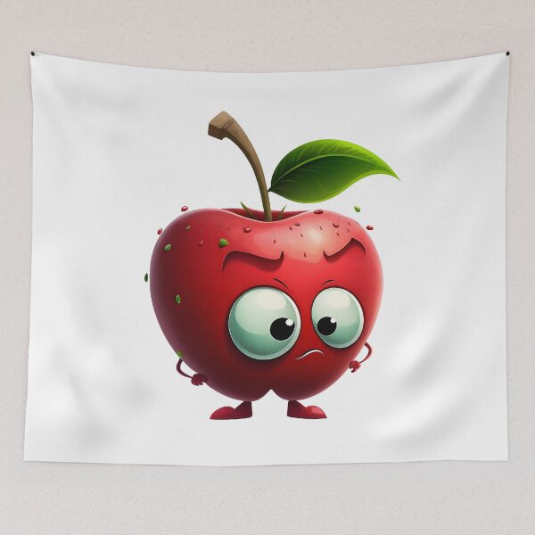 Item preview, Eapple Apple Funny Cartoon Red Apple designed and sold by digitalvintage.