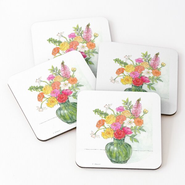 Item preview, Valentine's Bouquet Watercolor Painting of Roses, Snapdragons, and Daffodils designed and sold by Katie Stearns.