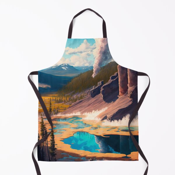 Item preview, Yellowstone National Park 02 | Colorful Cartoon Landmarks Landscapes designed and sold by Sunchaser World.