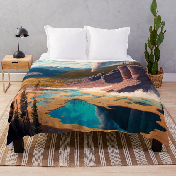 Item preview, Yellowstone National Park 02 | Colorful Cartoon Landmarks Landscapes designed and sold by Sunchaser World.