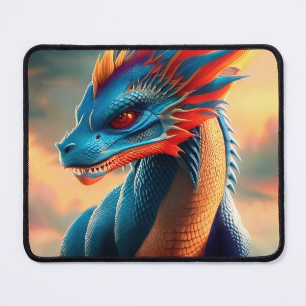 Item preview, Menacing Young Cyan and Orange Scaled Dragon designed and sold by dragynrain.