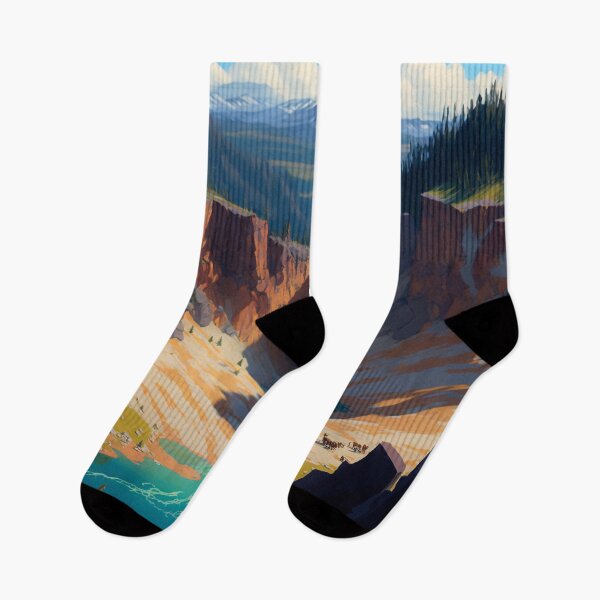 Item preview, Yellowstone National Park 05 | Colorful Cartoon Landmarks Landscapes designed and sold by Sunchaser World.
