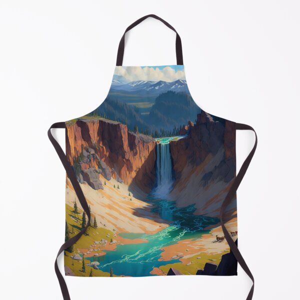 Item preview, Yellowstone National Park 05 | Colorful Cartoon Landmarks Landscapes designed and sold by Sunchaser World.