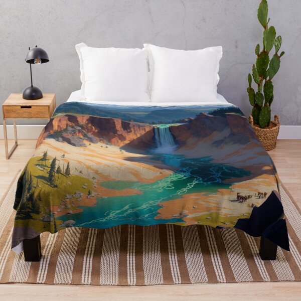 Item preview, Yellowstone National Park 05 | Colorful Cartoon Landmarks Landscapes designed and sold by Sunchaser World.