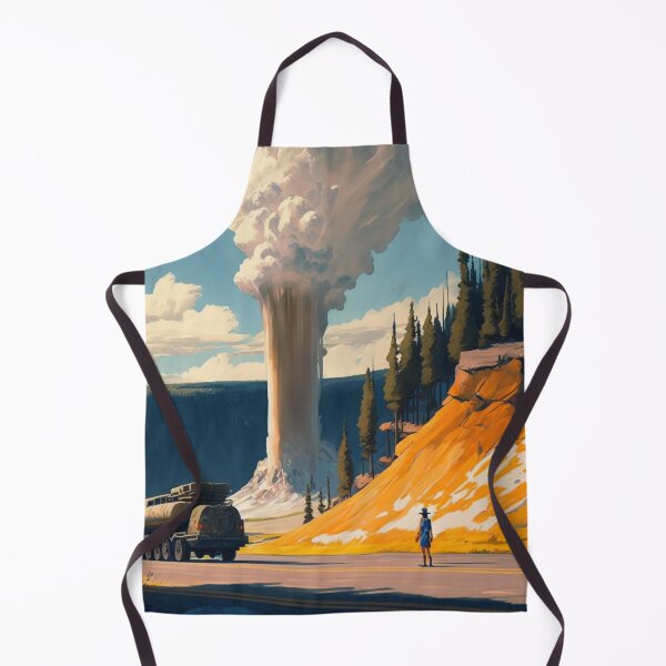 Item preview, Yellowstone National Park 06 | Colorful Cartoon Landmarks Landscapes designed and sold by Sunchaser World.