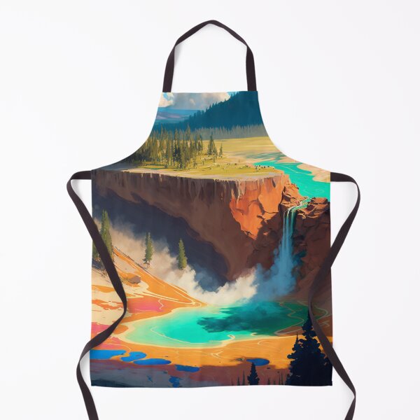 Item preview, Yellowstone National Park 07 | Colorful Cartoon Landmarks Landscapes designed and sold by Sunchaser World.