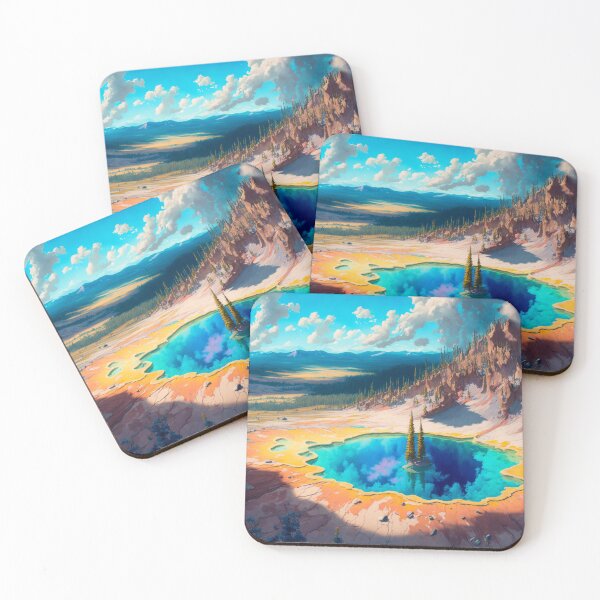 Item preview, Yellowstone National Park 04 | Colorful Cartoon Landmarks Landscapes designed and sold by Sunchaser World.