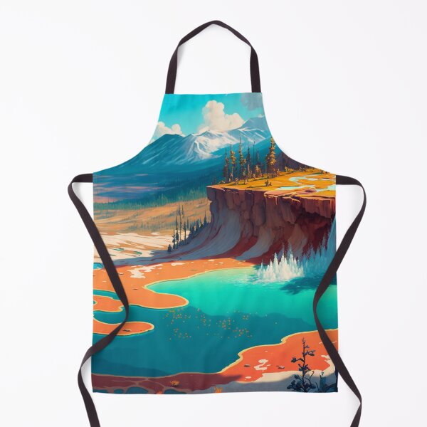 Item preview, Yellowstone National Park 08 | Colorful Cartoon Landmarks Landscapes designed and sold by Sunchaser World.