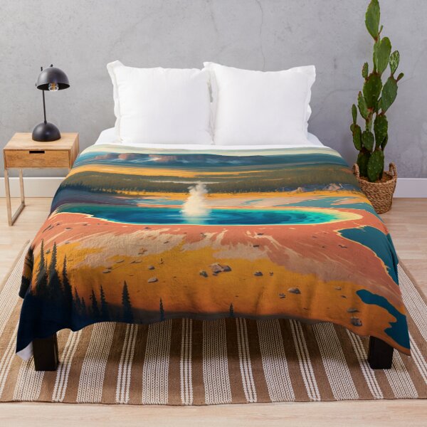 Item preview, Yellowstone National Park 11 | Colorful Cartoon Landmarks Landscapes designed and sold by Sunchaser World.