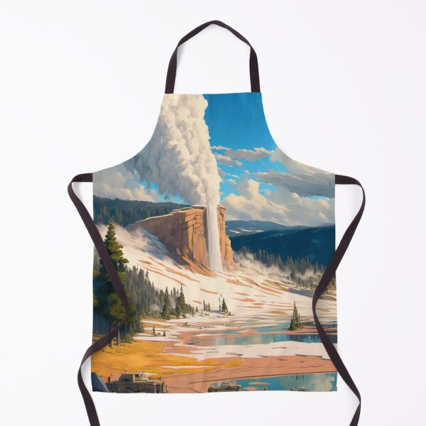 Item preview, Yellowstone National Park 10 | Colorful Cartoon Landmarks Landscapes designed and sold by Sunchaser World.