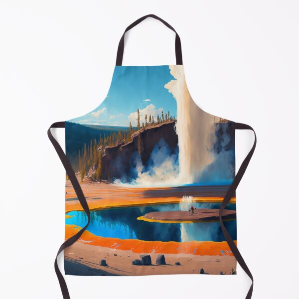 Item preview, Yellowstone National Park 09 | Colorful Cartoon Landmarks Landscapes designed and sold by Sunchaser World.