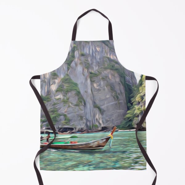 Item preview, Tropical Boat Sea Cliff Scene designed and sold by SankDesigns.
