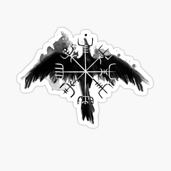 Item preview, The symbol vegvísir and raven symbol designed and sold by makiangelo2.