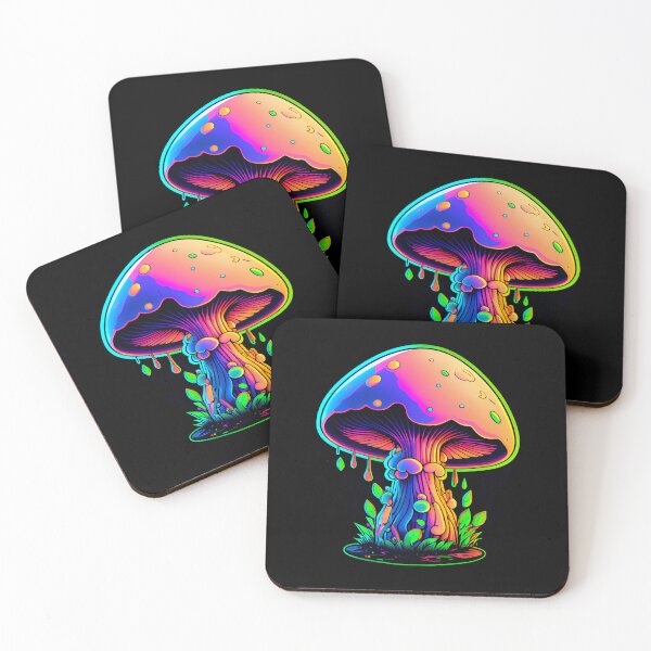 Item preview, Psychedelic Neon Mushroom Schroom Toadstool in Rainbow Colors designed and sold by CGSGraphics.