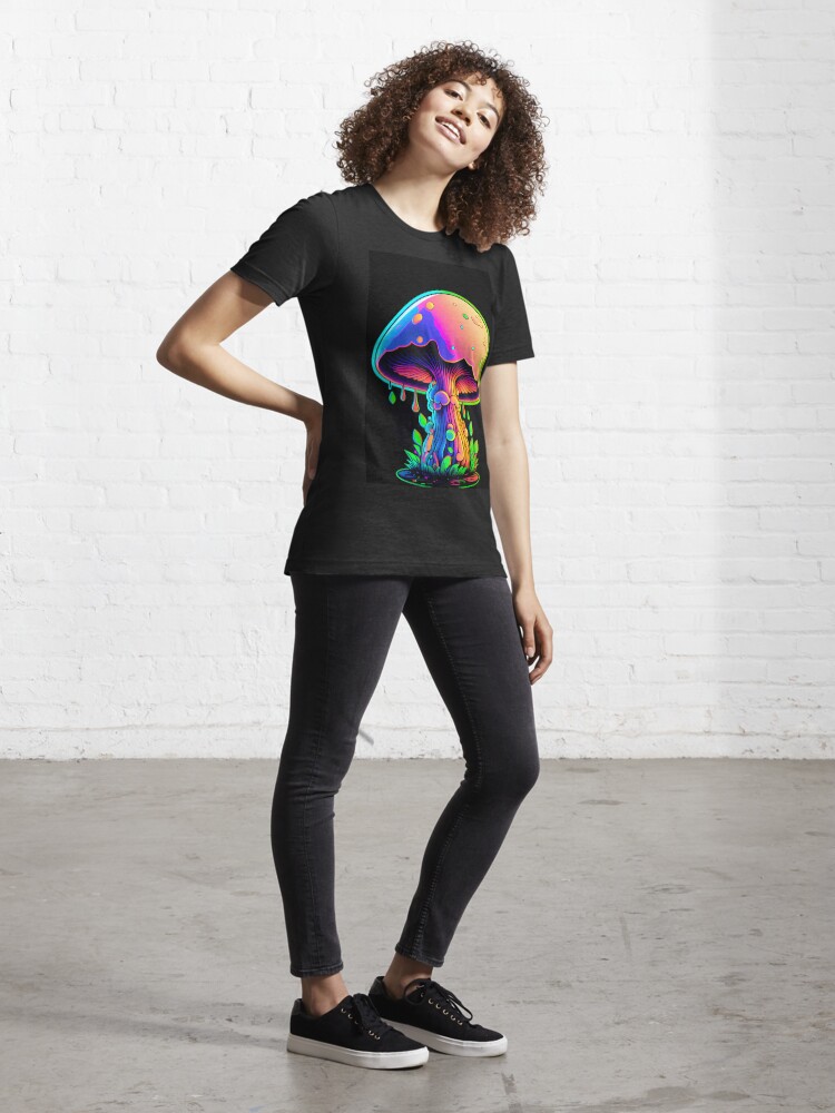  Womens Funny Jesus Was A Mushroom Trippy Jesus V-Neck T-Shirt :  Clothing, Shoes & Jewelry