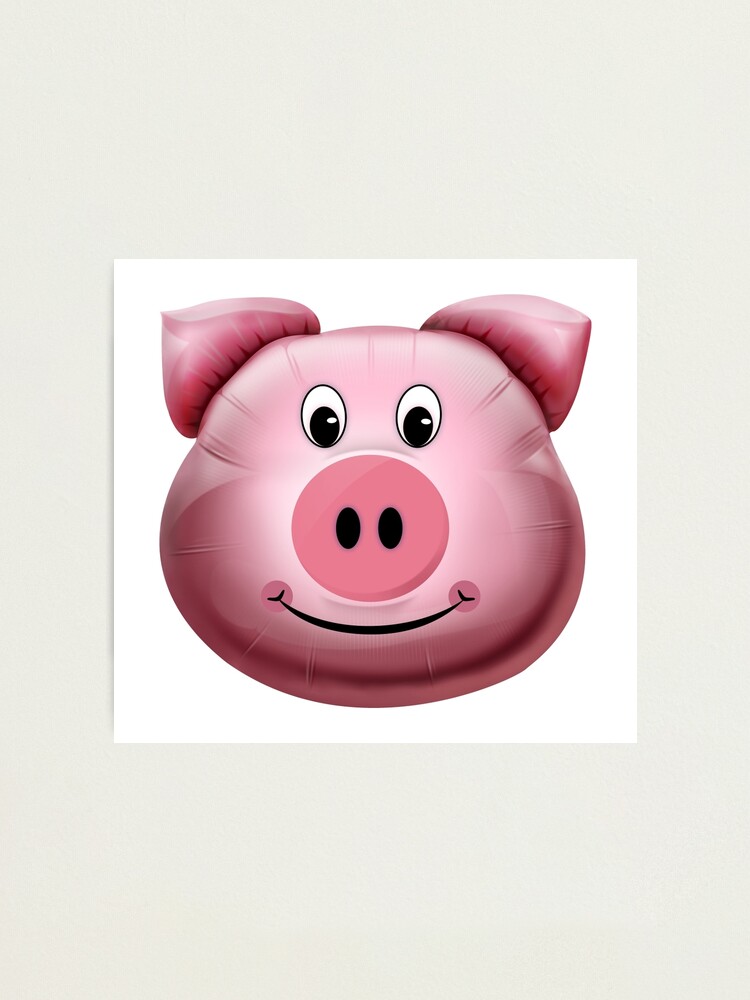 Happy Pig Face Cartoon Character Photographic Print By Gotcha29 Redbubble
