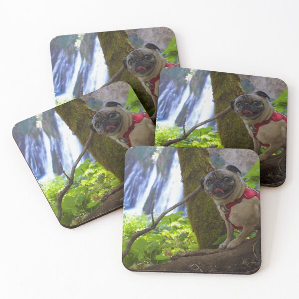 Item preview, Excited Pug at the Waterfalls designed and sold by pugventurephoto.