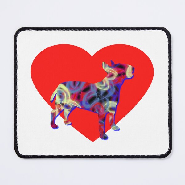 Item preview, I Heart My Bull Terrier English Dog Neon Butterflies Silhouette designed and sold by AMSonArt.