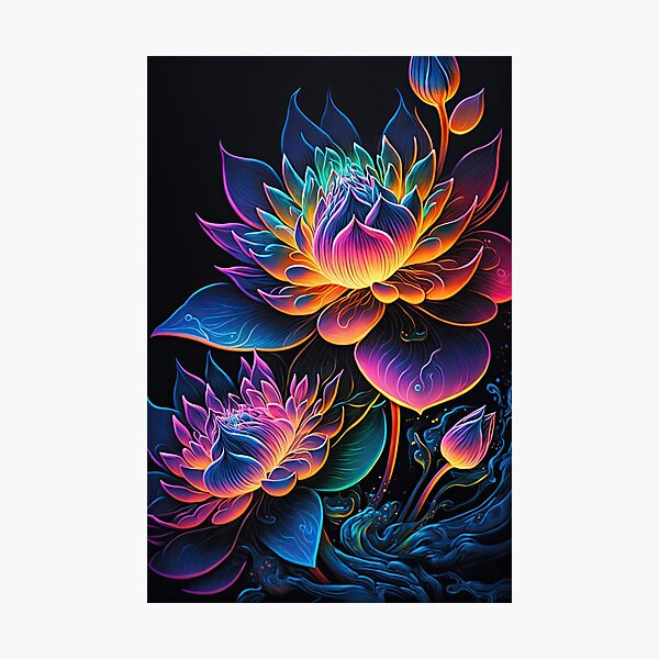 Neon Lotus Flower