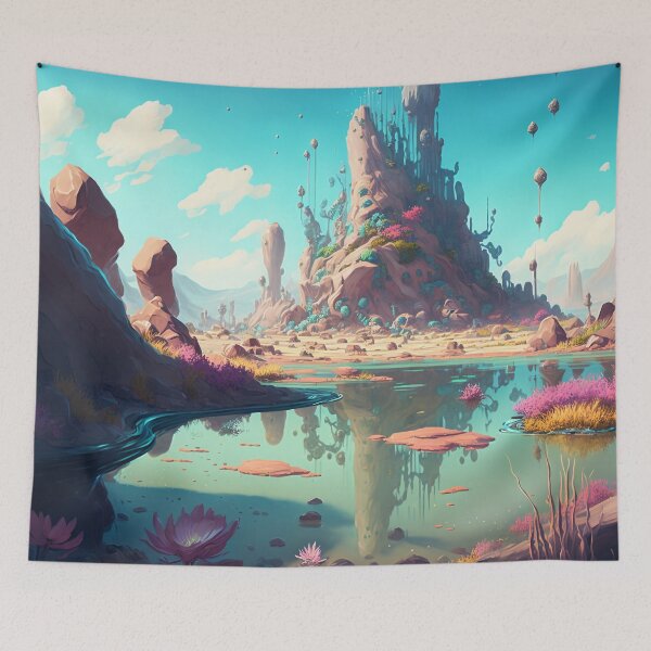 Item preview, Fantasy Landscapes 07 | Colorful Cartoon Landscapes designed and sold by Sunchaser World.
