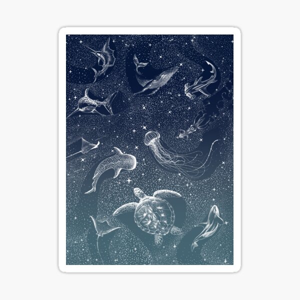 Cosmic Ocean COLOR GRAD - turquoise Sticker