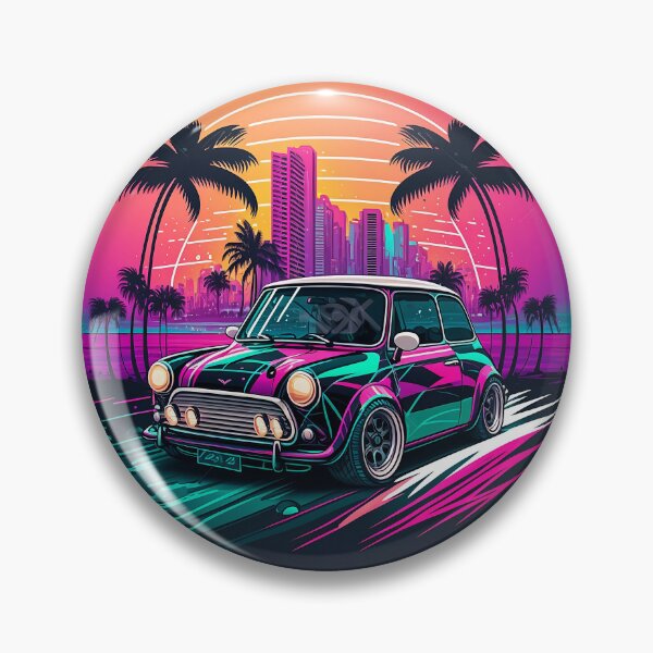 Item preview, Mini Cooper Miami Synthwave designed and sold by Madbuby.