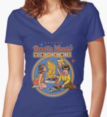 Devil's Music Sing-Along Women's Fitted V-Neck T-Shirt