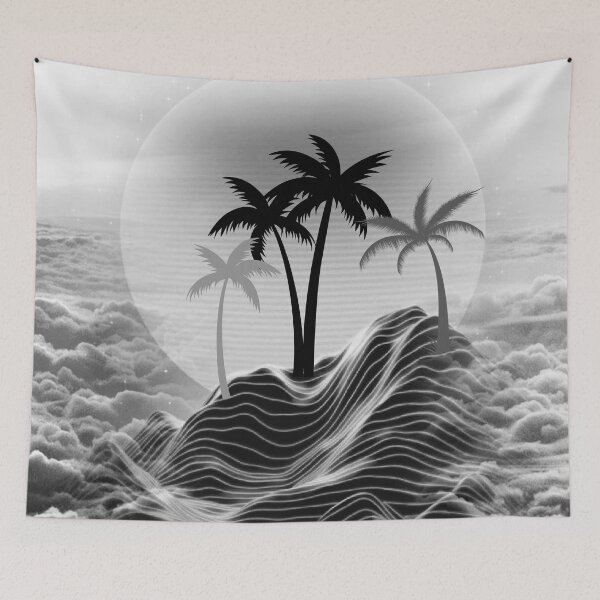 Item preview, Palm Trees in the Sky Black & White designed and sold by RagWeasel.