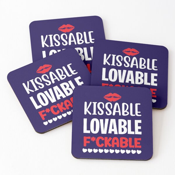 Item preview, Kissable Lovable F*ckable, Valentine Gift for Girlfriend or Boyfriend designed and sold by Sunnyhova.